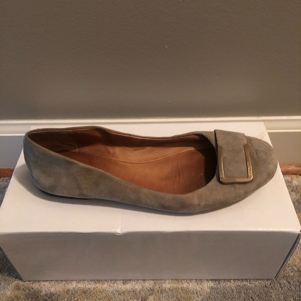 Coach tan suede flats- worn condition